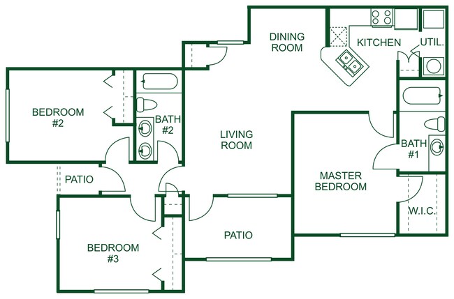 Three Bedroom Two Bathroom-DHC060 2007 floor plan